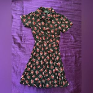 ASOS Petite Floral Mesh Button Up Mini Dress